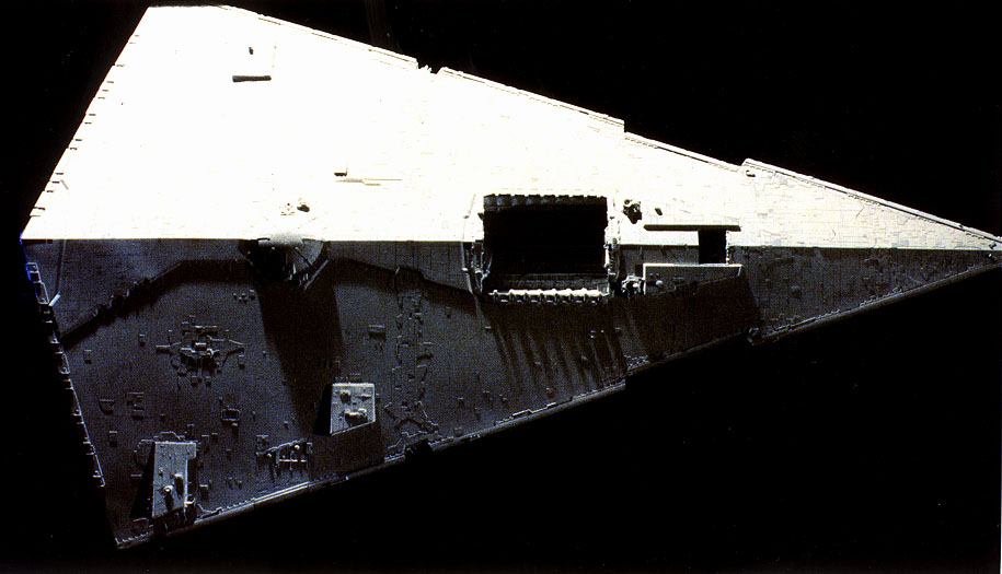 Ventral views of ISD-I star destroyers; the heavy brim-trench cannons are v...